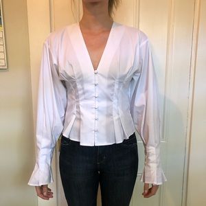 ASOS fitted blouse with buttons and unique sleeves